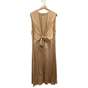 H & M - special occasion women's XL Maxi beige satin sleeveless dress new & tag